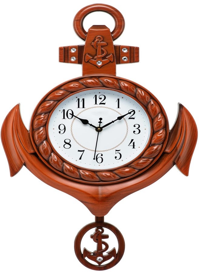 Harbour Analog Latest Stylish New Models Wall Clock with Pendulum for Drawing Room, Hall,Home Living Room Bedroom (Size Height 42 CM X Width 30.5 CM)- Home Decor Big Size Wall Clock TQP1 - Image 1