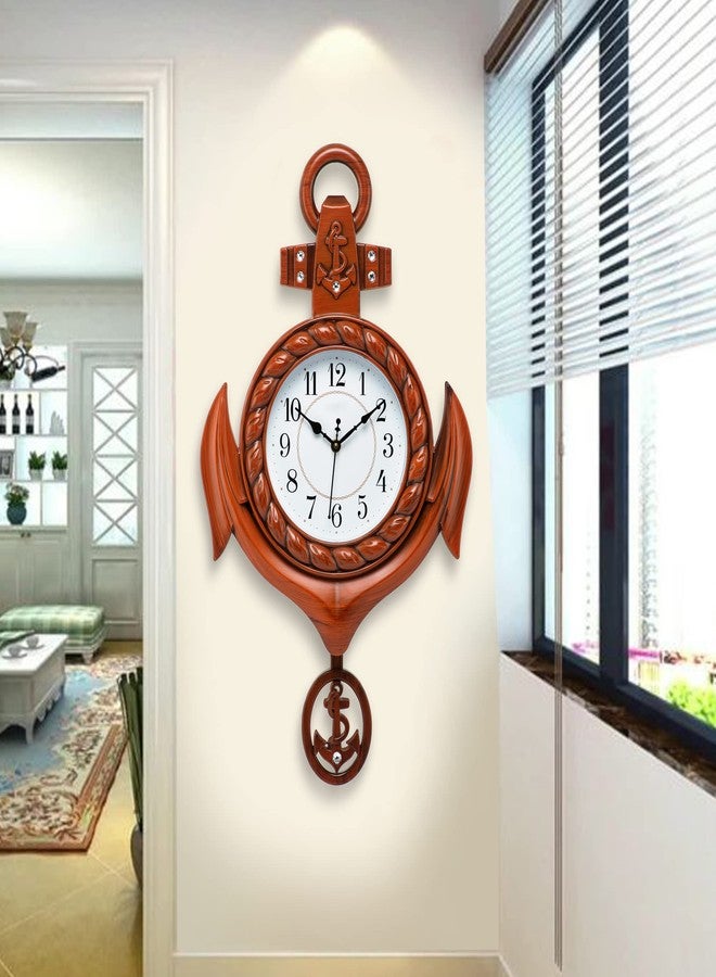 Harbour Analog Latest Stylish New Models Wall Clock with Pendulum for Drawing Room, Hall,Home Living Room Bedroom (Size Height 42 CM X Width 30.5 CM)- Home Decor Big Size Wall Clock TQP1 - Image 2