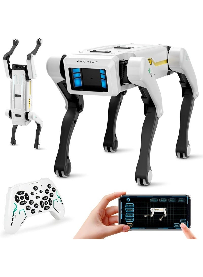 ELTRAZONE Interactive Smart Robot Dog Toy for Kids | Voice Control & App Programming | Dancing, Walking & Learning Modes | Rechargeable Educational Pet Robot with Sound, Light & Music – White - Image 1