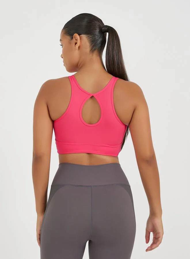 Styli Active Back Cut Out Detail Medium Impact Sports Bra