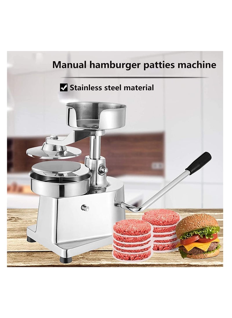LETWOO - LETWOO 130mm Commercial Hamburger Press Patty Maker Stainless Steel Burger Press Tool Heavy Duty Meat Forming Processor 500 Pcs Patty Papers Sliver - Image 1