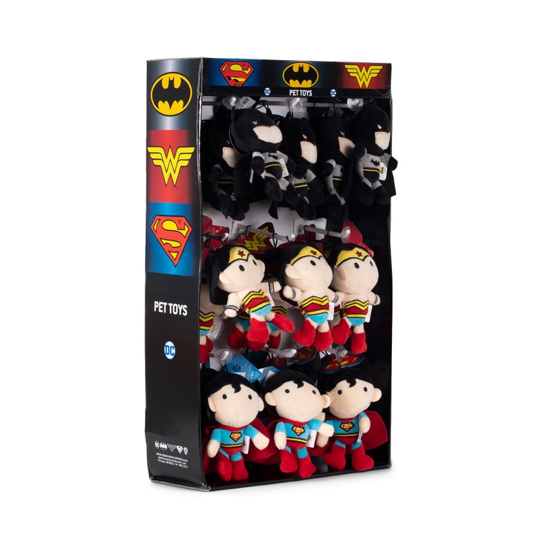 DC Comics DC Comics for Pets Batman Superman and Wonder Woman Dog Toys 27 Pc Sidekick Bulk Dog Toys 4 Small Plush and Squeaky Dog Toys from for Boutique Pet Shops Small Businesses 