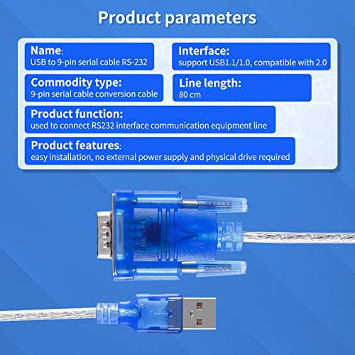 EC Buying USB 2.0 to Serial DB-9 RS232 Adapter, Windows 7/8/10/11/32/64/XP/RS232 to USB Converter - Image 5