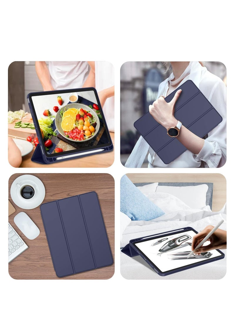 DUSALA iPad Pro 11 Inch Case (2022/2021/2020, 4th/3rd/2nd Generation), iPad Pro 11 Inch Cover, Built-in Pencil Holder, Flexible Back Cover, Tri Fold Stand, Auto Sleep/Wake, Rebound Magnetic Case, (Blue) - Image 5