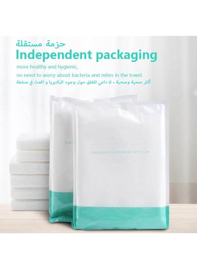 10 packs of disposable cotton bath towels, soft body towels, portable travel disposable towels, salon towels, beach swimming, hiking, camping salon white bath towels - Image 5