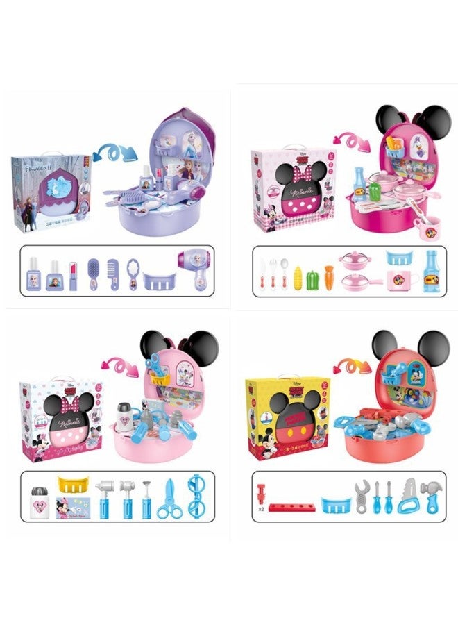 Disney Play Home Small Satchel Handbag Ice Aisha Mickey Minnie Backpack Children's Toys Birthday Gift-Color:Minnie Supermarket: D8907A Cardboard  - Image 2