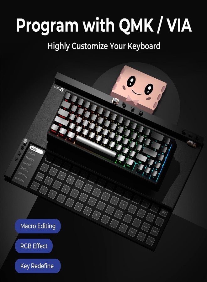HITIME x XVX M67 60% Keyboard USB Wired Gaming Keyboard with Phantom Keycaps, QMK/VIA Support, Hot-Swappable, RGB Backlit, Gasket Structure, Creamy Pre-lubed ICE Switches, Black - Image 3