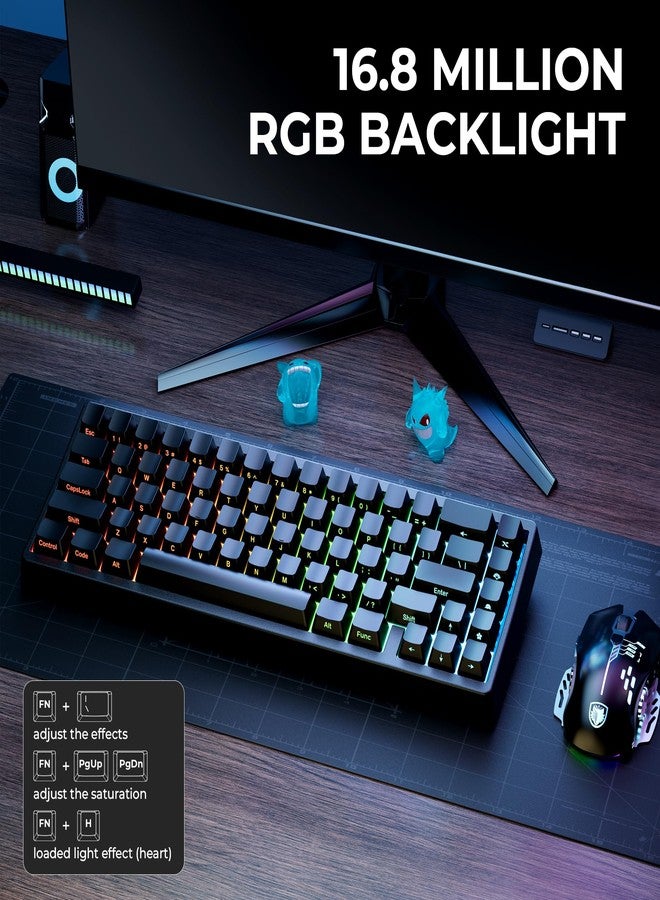 HITIME x XVX M67 60% Keyboard USB Wired Gaming Keyboard with Phantom Keycaps, QMK/VIA Support, Hot-Swappable, RGB Backlit, Gasket Structure, Creamy Pre-lubed ICE Switches, Black - Image 5