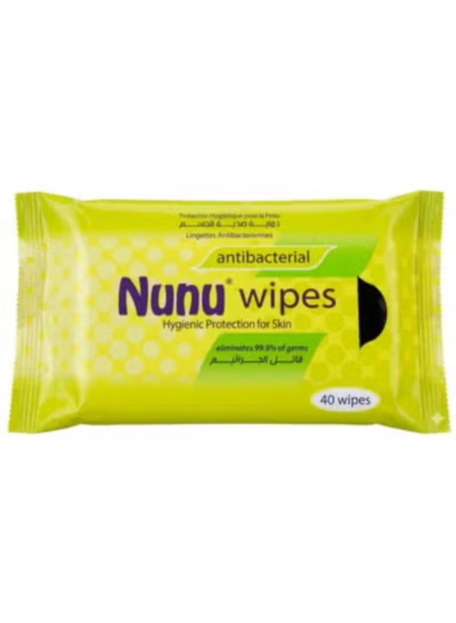 Nunu 2PCS Nunu Antibacterial Wipes Hygienic Protection for Skin, 2X40 Wipes - Image 2