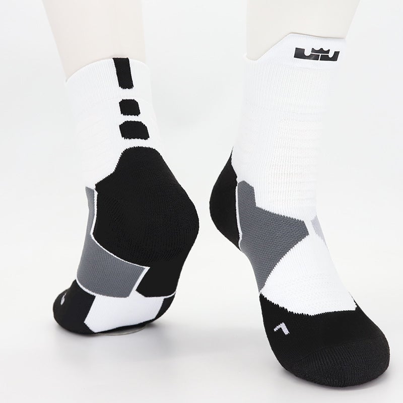 Kids High-Top Basketball Socks Elite Cotton James Yellow  - Image 5