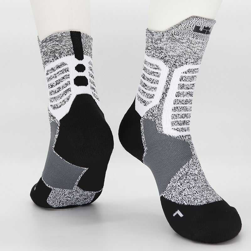 Kids High-Top Basketball Socks Elite Cotton James Yellow  - Image 3