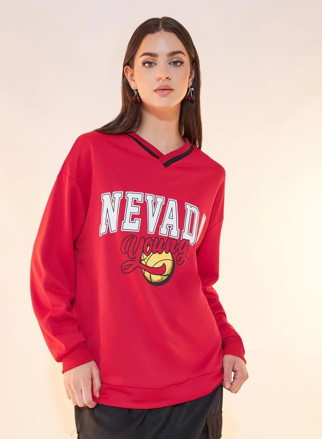 Take Two Graphic Print Relaxed Fit Sweatshirt