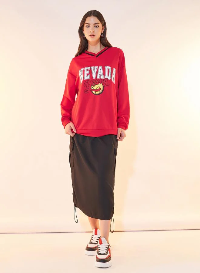Take Two Graphic Print Relaxed Fit Sweatshirt