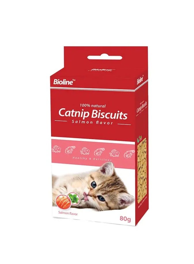 Bioline Catnip Biscuits Salmon Flavour 80g - Image 1
