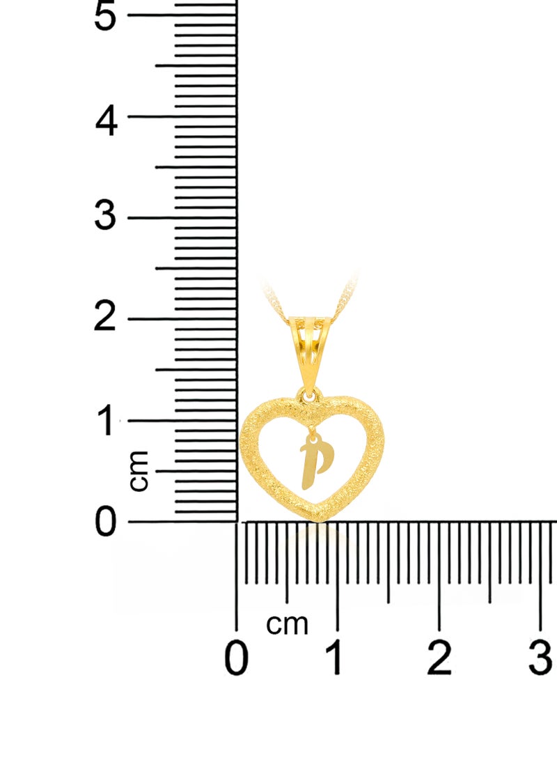 BAFLEH JEWELLERY Golden Heart 'P': 22kt Gold Pendant for Special Moments - Image 3