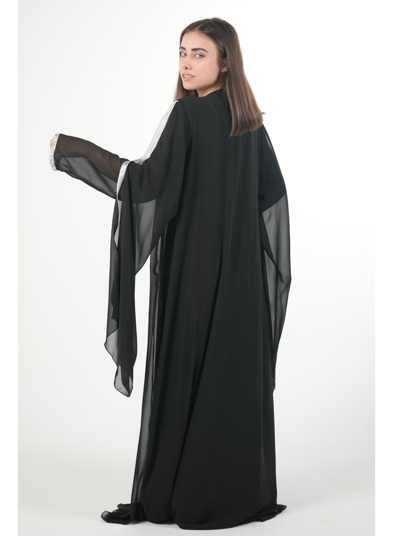 AL BENT AL SHARQIEH embroidered chiffon kaftan dress - Image 5