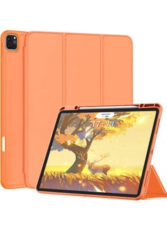 MIGOFAST iPad Pro 12.9 inch 6th/5th/4th/3rd Case iPad Pro 12.9" 2022/2021/2020/2018 Hard PC Back Cover with Pencil Holder Support 2nd Gen Pencil Charging Auto Wake/Sleep Orange  - Image 1