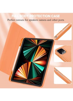 MIGOFAST iPad Pro 12.9 inch 6th/5th/4th/3rd Case iPad Pro 12.9" 2022/2021/2020/2018 Hard PC Back Cover with Pencil Holder Support 2nd Gen Pencil Charging Auto Wake/Sleep Orange  - Image 4