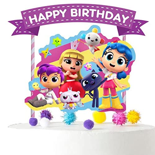 PC True Rainbow Kingdom Cake Topper For Cartoon Birthday Party Decorations - Image 1