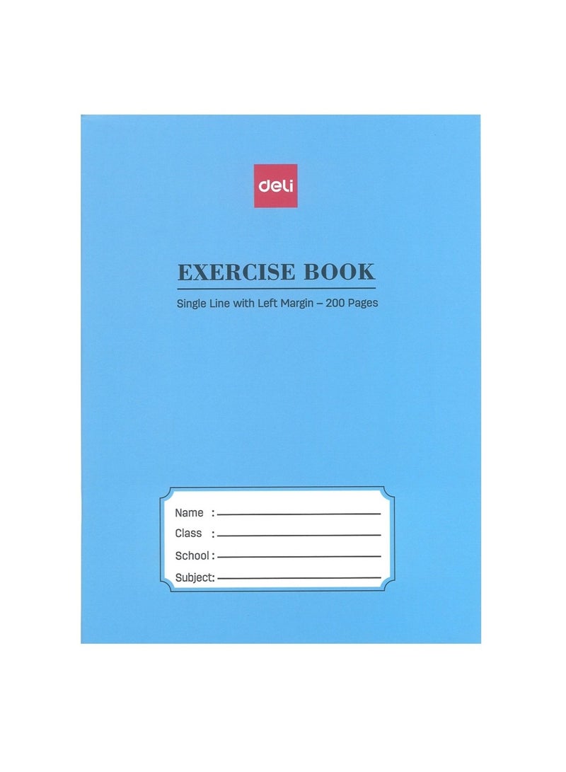 Deli دفتر ملاحظات مكون من 6 قطع بسطر واحد مع هامش أيسر مقاس A5، 200 صفحة - Image 2