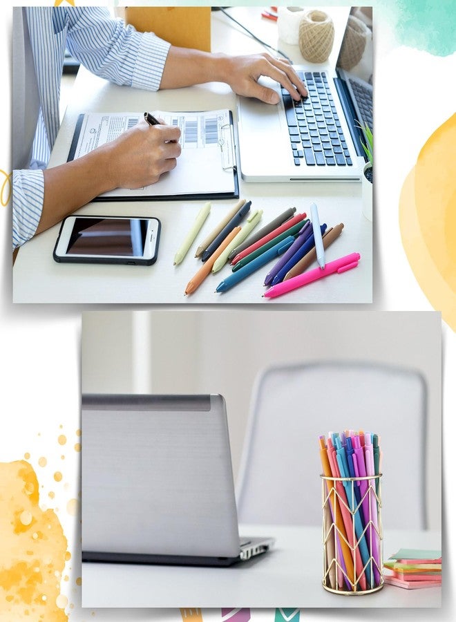 Dinifee 100 Pcs Ballpoint Pens Bulk Retractable Writing 1.0 mm Medium Point Black Ink Cute Pens Smooth Writing Color Fancy Gift for Teacher Students Employees Office School Home Supplies (Morandi) - Image 5