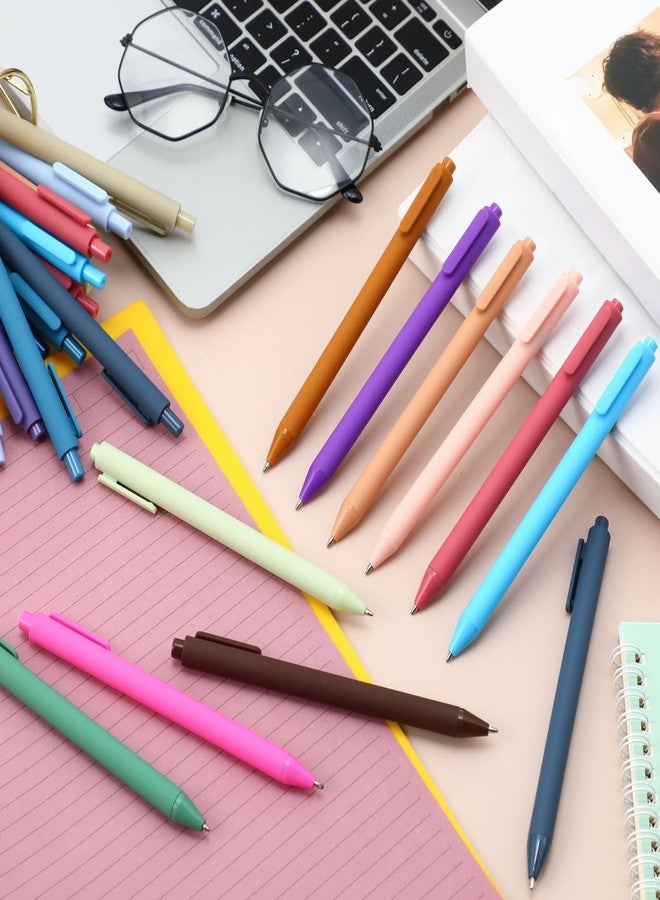 Dinifee 100 Pcs Ballpoint Pens Bulk Retractable Writing 1.0 mm Medium Point Black Ink Cute Pens Smooth Writing Color Fancy Gift for Teacher Students Employees Office School Home Supplies (Morandi) - Image 3