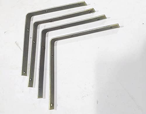 FTE 6x6 Heavy Duty Right Angles L Angles Clamps Brackets Made of Strong 2mm Iron bar A Set of 4 Pieces for shelve Support with Double Hole Size 6x6 inch - Image 3
