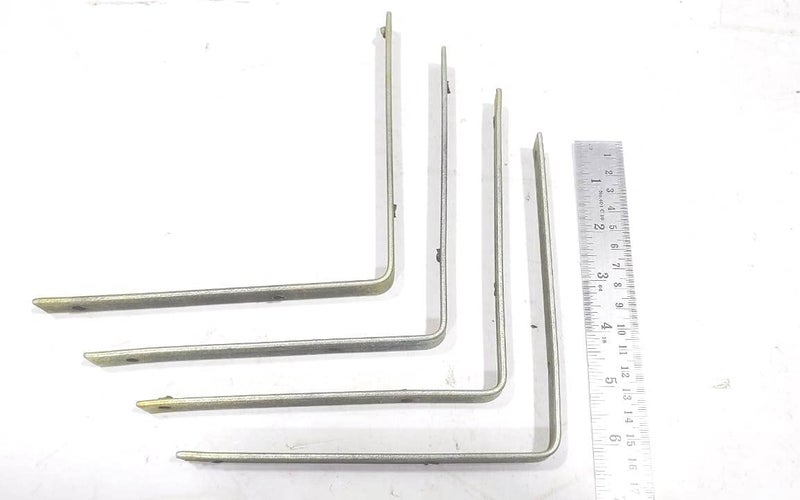 FTE 6x6 Heavy Duty Right Angles L Angles Clamps Brackets Made of Strong 2mm Iron bar A Set of 4 Pieces for shelve Support with Double Hole Size 6x6 inch - Image 1