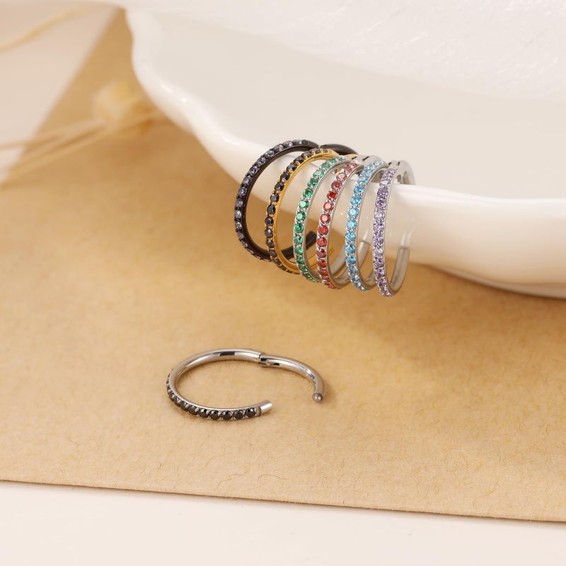 FUNLMO Store 20G 18G 16G 12G Nose Ring Hoop Conch Rook Daith Helix Tragus Piercing Jewelry 316L Surgical Steel Cartilage Earring Conch Hoop Earring Septum Jewelry Belly Lip Ring 5mm to 14mm - Image 4