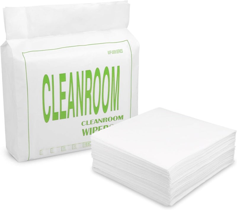 SCHOFIC Polyester Lint Free Cleanroom Wipes, 9" Length x 9" Width, White (30) - Image 1