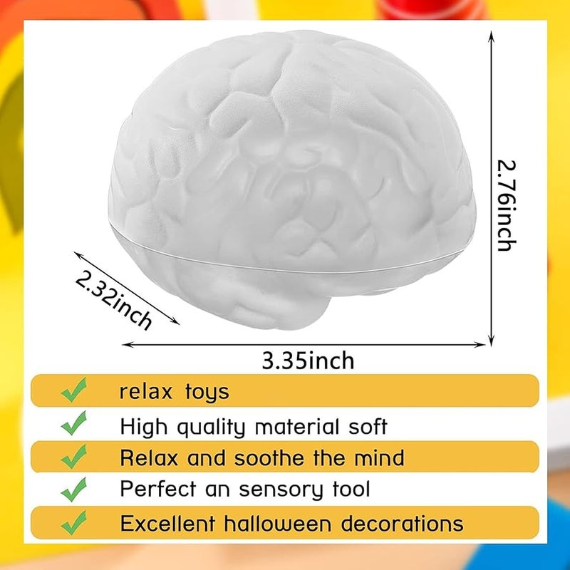 LAFALA Anatomy Stress Toy Set 2 Pieces Heart Stress Balls with Squishy Brain PU foam Stress Ball Zombie Fake Healthcare Anatomy Stress Ball for Relief Stress - Image 2