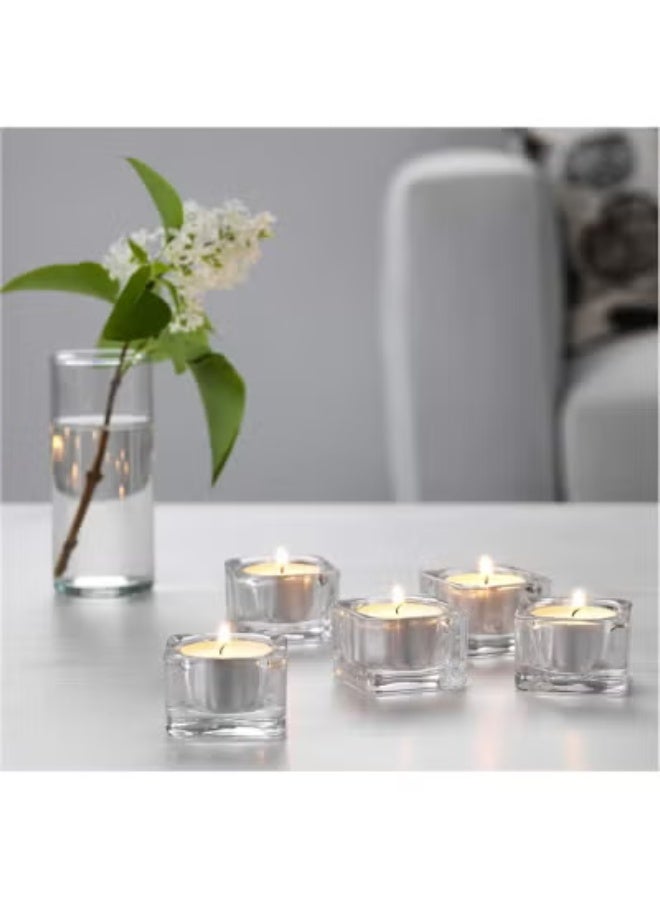 6-Piece Square Transparent Candle Holders – Elegant Decorative Set for Table & Events - Image 1