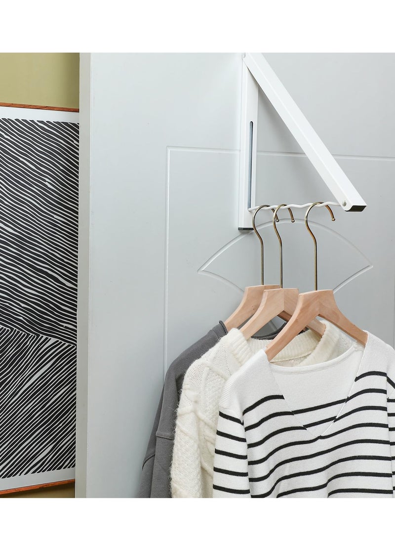 Over the Door Hooks, Over the Door Hanger Organizer, Foldable Single Closet Hanger Hooks, for Hanging Coats Hats Robes Towels Bathroom Bedroom Door Hangers (White) - Image 5