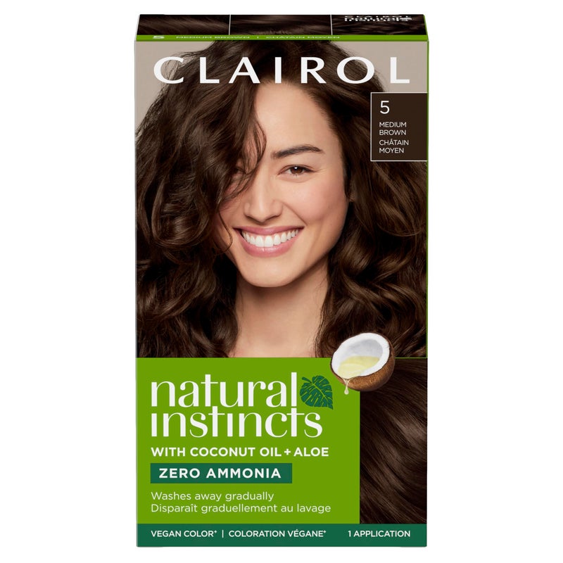 CLAIROL صبغة شعر كلي رول ناتشورال إنستينكتس ديمي دائمة، 5 بني متوسط، عبوة من 1 - Image 1