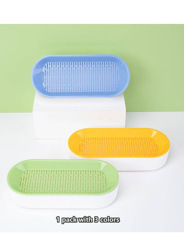 3PCS Household Cat Grass Planter, Plastic Catnip Cat Grass Box, Hydroponic Box Nursery Plants for Pet（blue, green, yellow） - Image 5