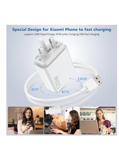 Generic 120 واط لشاحن Xiaomi Hypercharge Fast Wall Charger Block لـ Xiaomi 14 13 12 12t 12s Pro Lite Redmi Note K60 K50 12 11 Pro Plus Black Shark 3 4 5 Poco X5 F4 X4 Gt، Mi 6A USB Type C Cable  - Image 4