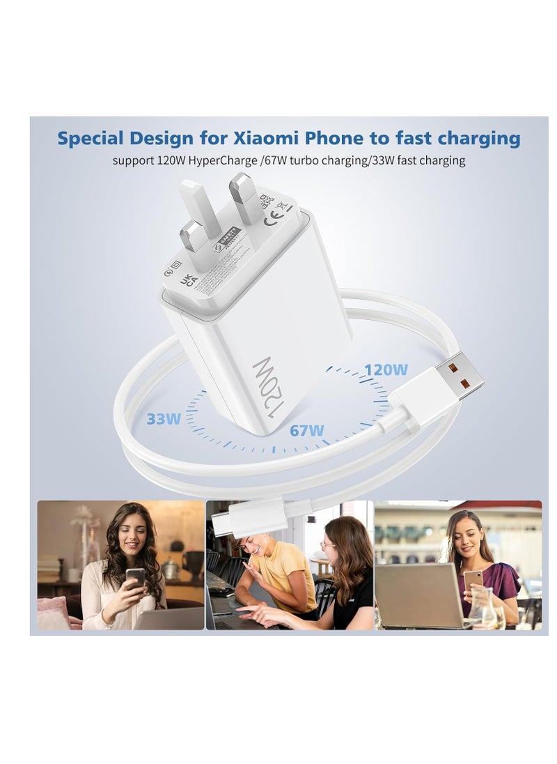 Generic 120 واط لشاحن Xiaomi Hypercharge Fast Wall Charger Block لـ Xiaomi 14 13 12 12t 12s Pro Lite Redmi Note K60 K50 12 11 Pro Plus Black Shark 3 4 5 Poco X5 F4 X4 Gt، Mi 6A USB Type C Cable  - Image 4