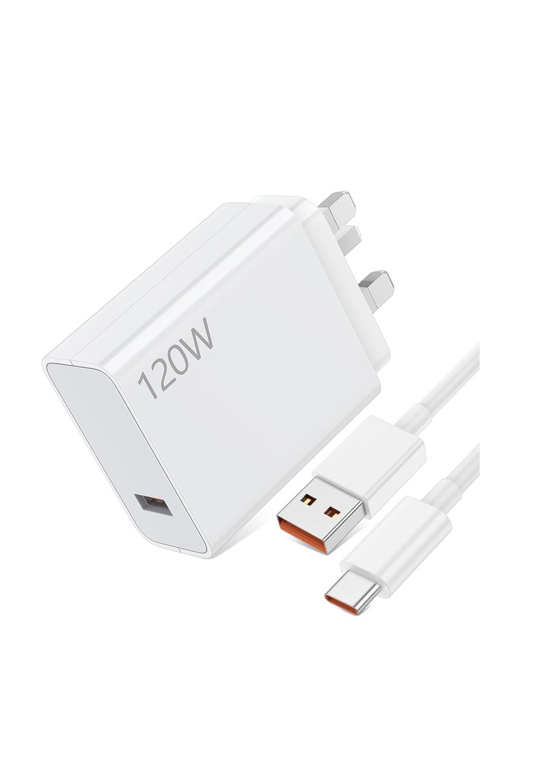 Generic 120 واط لشاحن Xiaomi Hypercharge Fast Wall Charger Block لـ Xiaomi 14 13 12 12t 12s Pro Lite Redmi Note K60 K50 12 11 Pro Plus Black Shark 3 4 5 Poco X5 F4 X4 Gt، Mi 6A USB Type C Cable  - Image 2