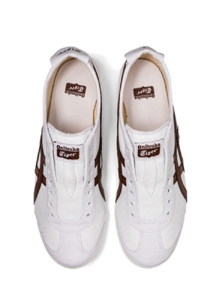 Onitsuka Tiger MEXICO 66 Slip-On Canvas Casual Shoes White/Brown/Red  - Image 3