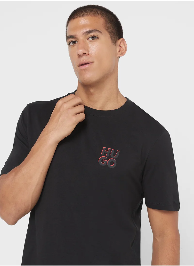 هوجو 3 Pack Logo Crew Neck T-Shirt