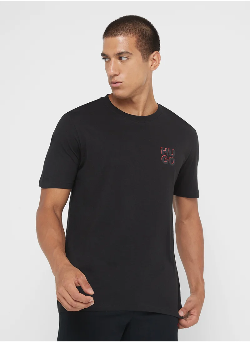 هوجو 3 Pack Logo Crew Neck T-Shirt