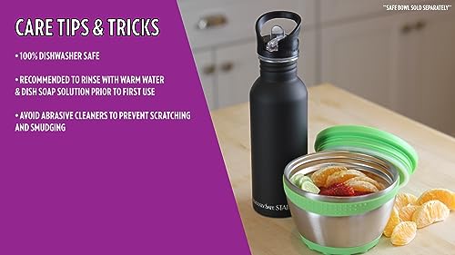 New Wave Enviro Tinted Stainless Steel Water Bottle, 600mL Capacity, Flip & Sip Cap for Easy Hydration, Durable and Lightweight Design, Modern Black Finish - Image 3