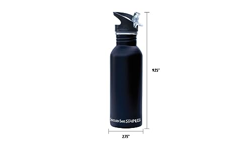 New Wave Enviro Tinted Stainless Steel Water Bottle, 600mL Capacity, Flip & Sip Cap for Easy Hydration, Durable and Lightweight Design, Modern Black Finish - Image 2