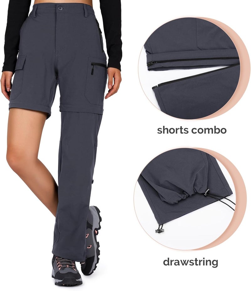 Cycorld Women's Convertible Quick-Dry Stretch Lightweight Hiking Pants with 5 Pockets - Image 3