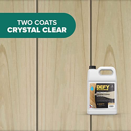 DEFY Extreme Crystal Clear Outdoor Wood Stain and Sealer in One – Clear Waterproof Sealant for Wood Decks, Fences, & Siding, 1 Gal, Made in USA - Image 2