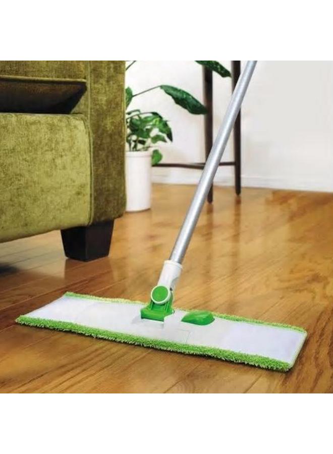 Scotch Brite Microfiber Hardwood Flat Floor Mop with Stick Green and Silver 17inch - Image 2