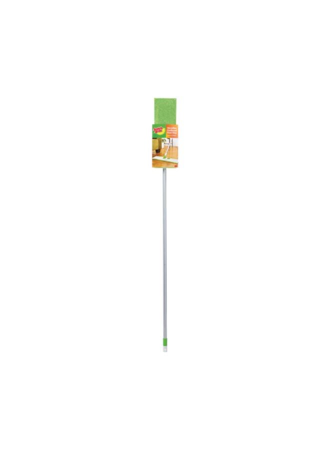 Scotch Brite Microfiber Hardwood Flat Floor Mop with Stick Green and Silver 17inch - Image 1