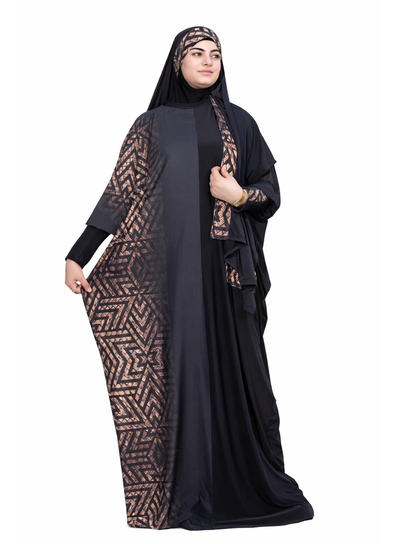 SATR HIJABI Printed, opaque prayer robe in luxurious butter fabric | Cover - 192 - Image 1