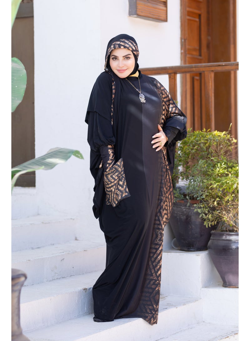 SATR HIJABI Printed, opaque prayer robe in luxurious butter fabric | Cover - 192 - Image 5