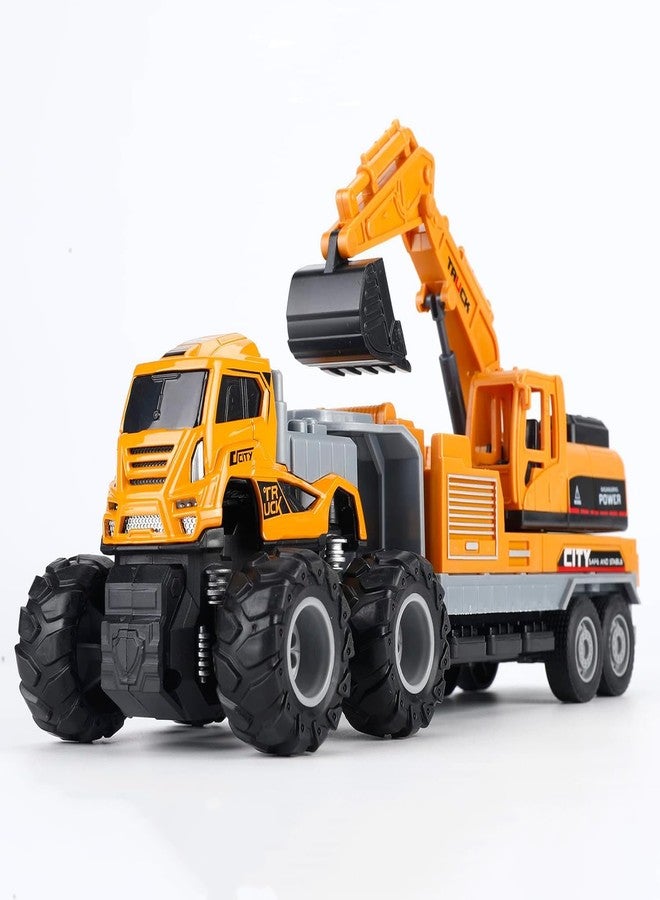DARVICE Truck Toy Excavator Toys Diecast Alloy Bulldozer Construction Truck Toys with Friction Powered Toy for Kids Boys and Girls - Image 1